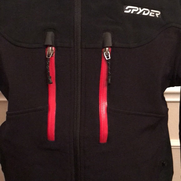 Spyder JACKSON SOFT SHELL Hooded Jacket - Black/Red - Picture 2 of 16